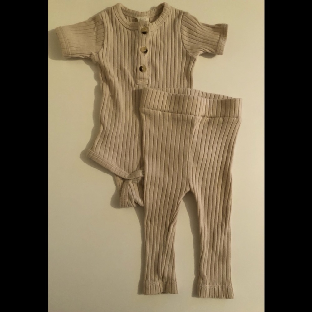 bodysuit organic oatmeal and skinny legging